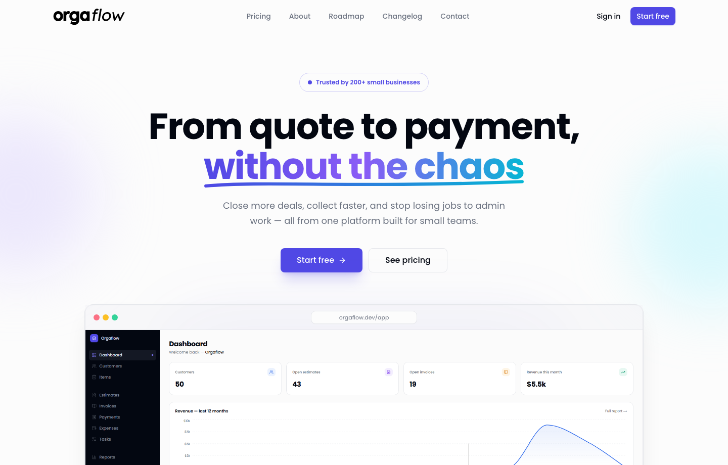 orgaflow hero screenshot