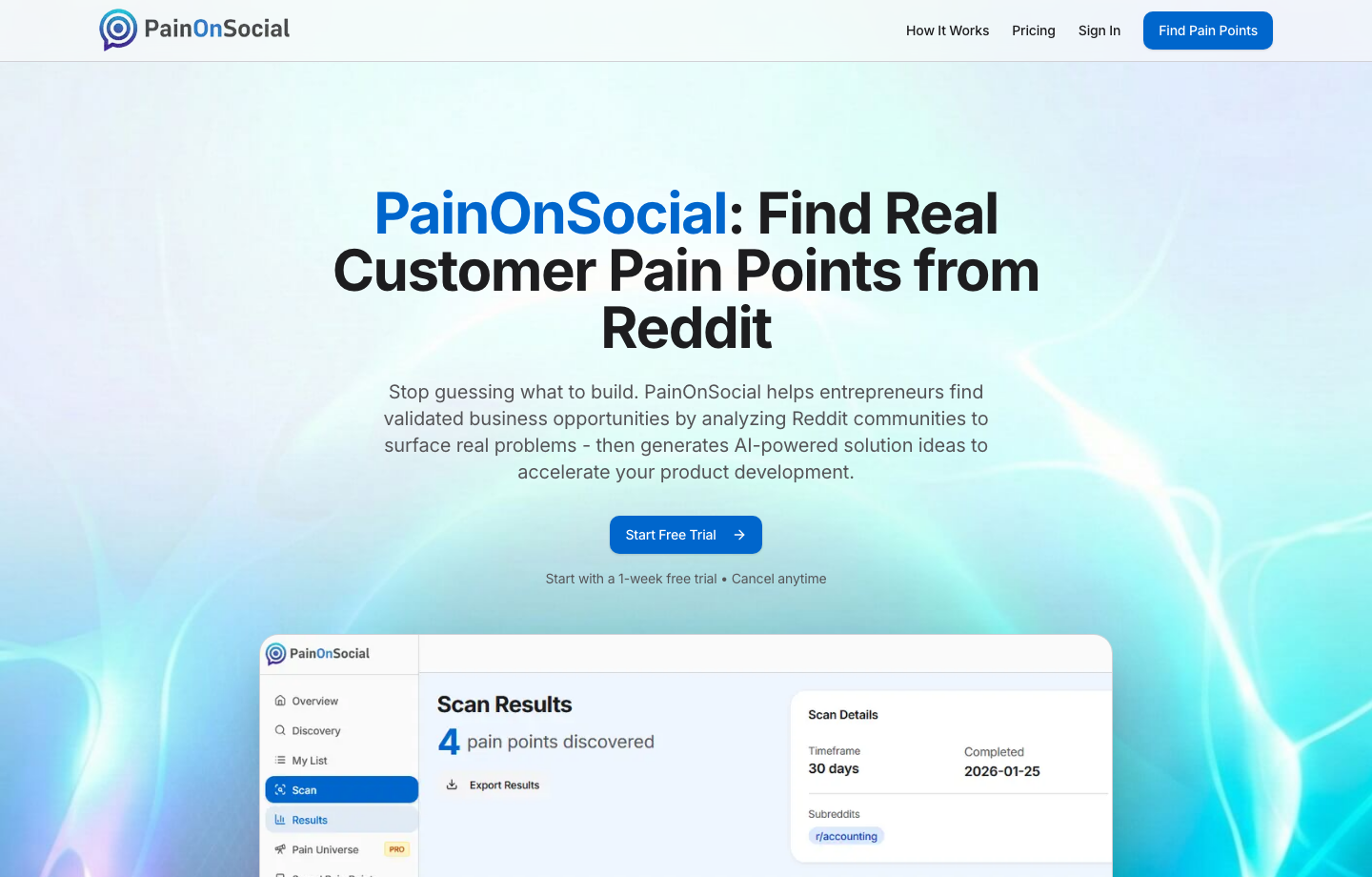 PainOnSocial.com hero screenshot
