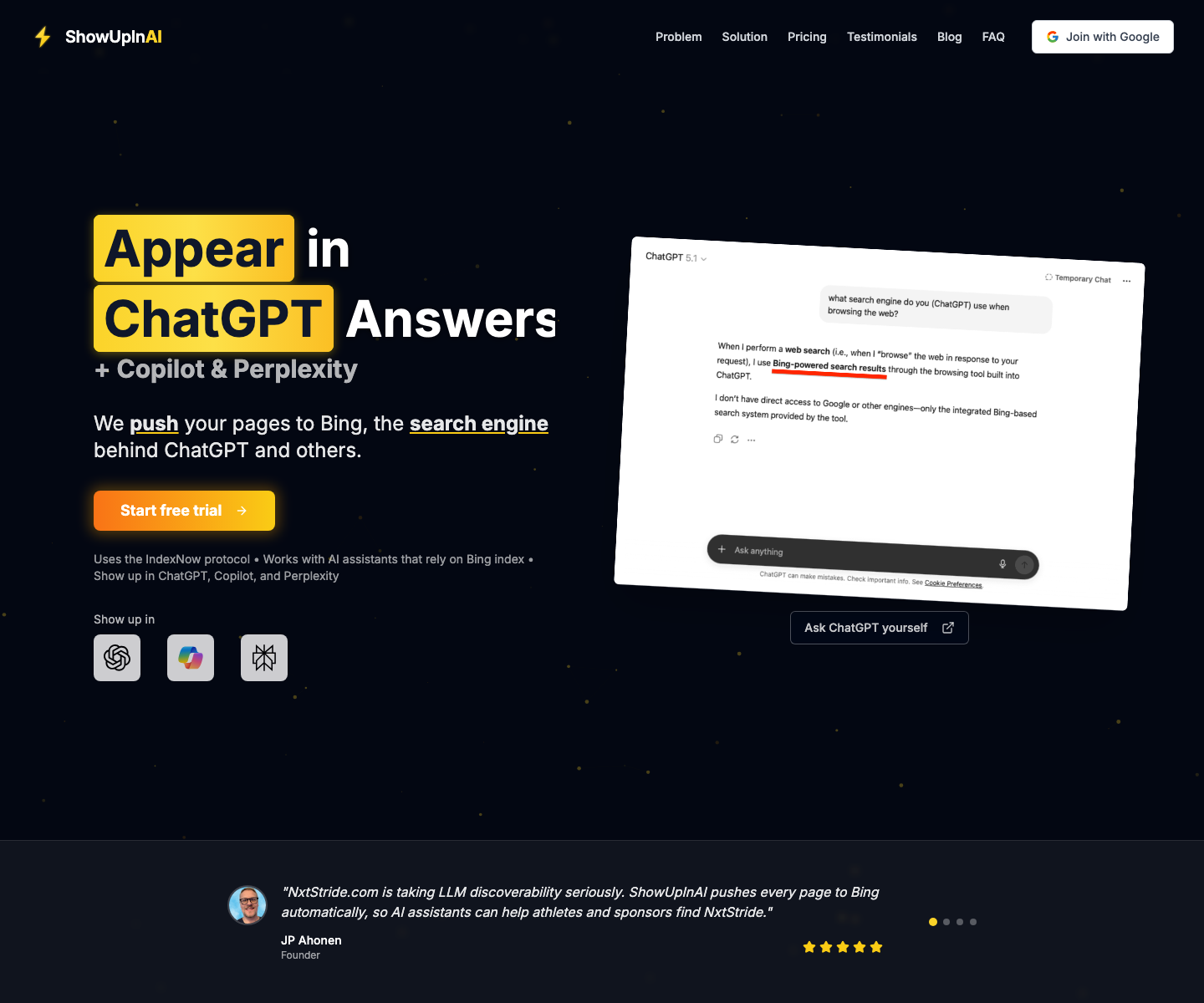 Show Up in AI hero screenshot